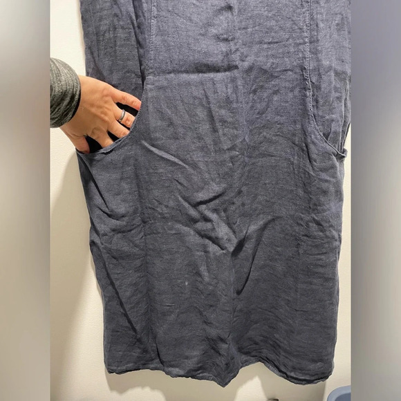 NWT Lina Tomei 100% linen dress with beaded neckline, size small - Picture 4 of 13